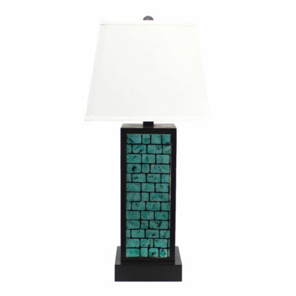 31" Black Metal Bedside Lamp With White Empire Shade - Image 3