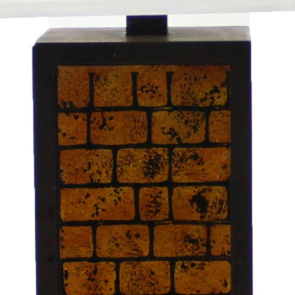 31" Black and Yellow Metal Bedside Table Lamp With White Empire Shade - Image 4