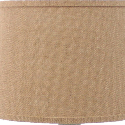 26" Gray Metal Table Lamp With Brown Drum Shade - Image 5