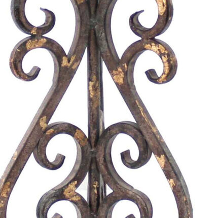 24" Distressed Bronze Metal Novelty Bedside Lamp With Khaki Drum Shade - Image 5