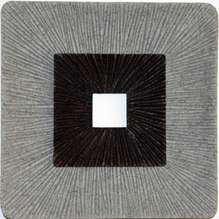 Brown & Gray Square Ribbed Minimalistic Wall Art - Image 4