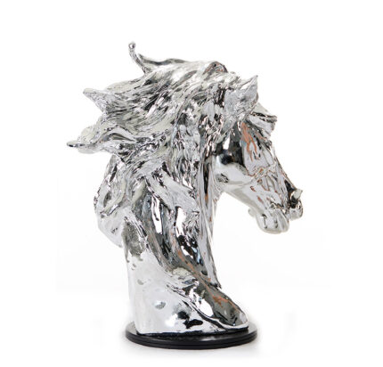 11" Silver Glass Figurine Tabletop Sculpture - Image 3
