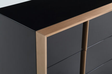 29" Black And Brushed Bronze Dresser - Image 7