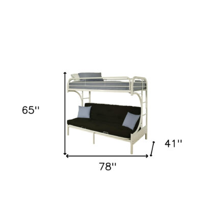 White Twin Contemporary Metal Bunk Bed - Image 5