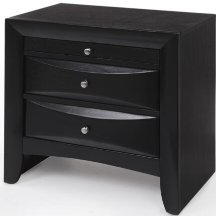 25" Dark Brown Solid Wood Three Drawer Nightstand - Image 5