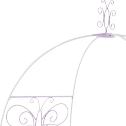 Purple and White Metal Canopy Bed Frame - Image 5
