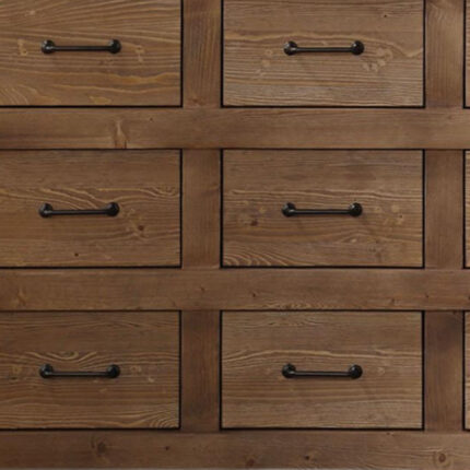 44" Brown Solid Wood Nine Drawer Triple Dresser - Image 4