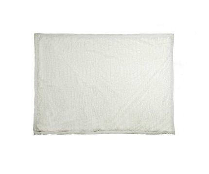 50" X 70" Ivory Faux Fur Plush Throw Blanket with Embroidery - Image 3