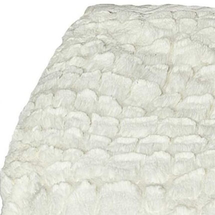 50" X 70" Ivory Faux Fur Plush Throw Blanket with Embroidery - Image 5