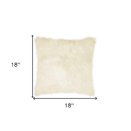 18" Natural Sheepskin Throw Pillow - Image 8