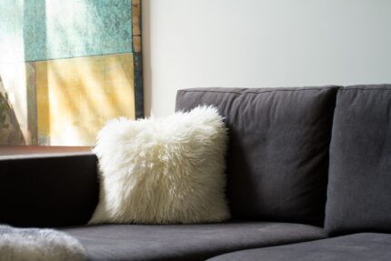 18" Natural Sheepskin Throw Pillow - Image 7