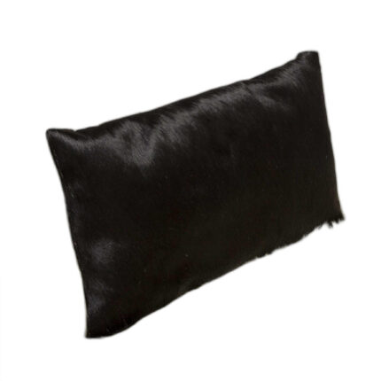 12" X 20" Black Cowhide Throw Pillow - Image 4