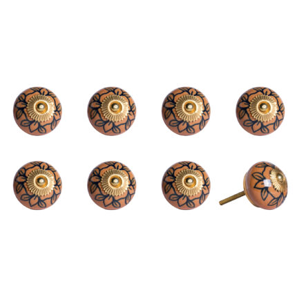1.5" X 1.5" X 1.5" Orange Gold And Black  Knobs 8 Pack - Image 3