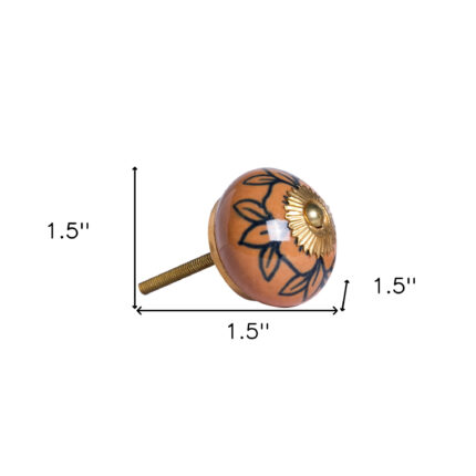 1.5" X 1.5" X 1.5" Orange Gold And Black  Knobs 8 Pack - Image 6