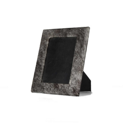 4" x 6" Gray Cowhide Tabletop Picture Frame with Mat - Image 3