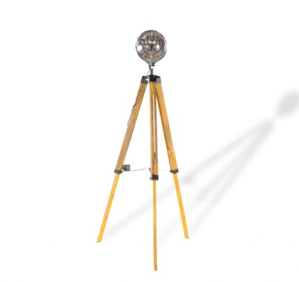 35" Brown Tripod Floor Lamp With Cone - Image 4