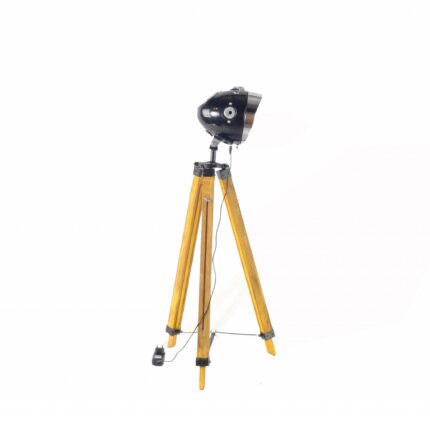 35" Brown Tripod Floor Lamp With Cone - Image 5