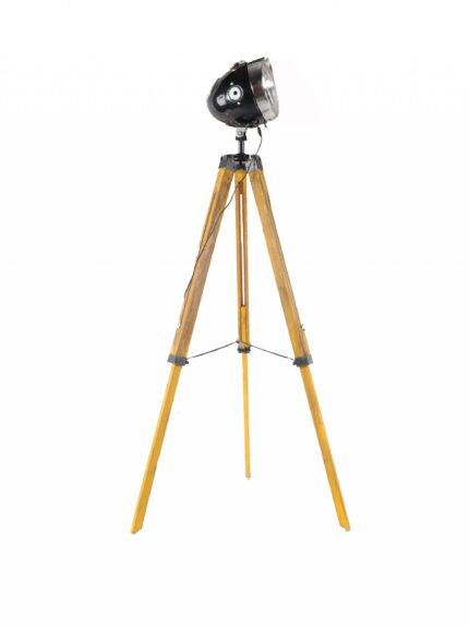 35" Brown Tripod Floor Lamp With Cone - Image 3