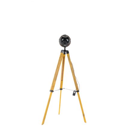 35" Brown Tripod Floor Lamp With Cone - Image 6