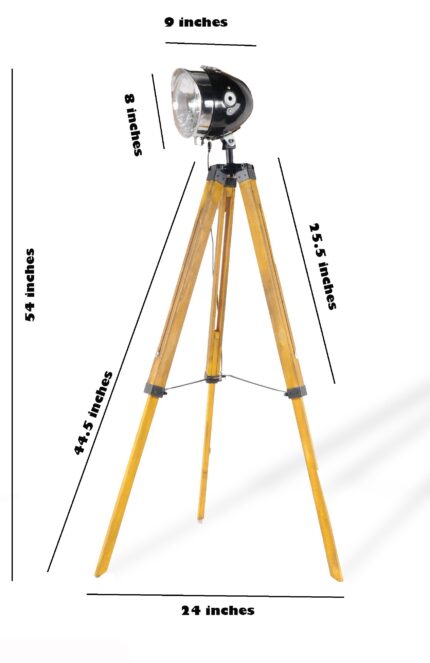 35" Brown Tripod Floor Lamp With Cone - Image 10