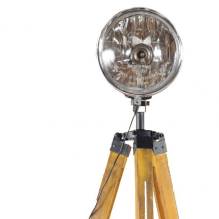 35" Brown Tripod Floor Lamp With Cone - Image 8