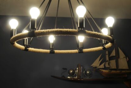 32" X 37" X 32" 8 Bulbs Rope  Pendant Lamp - Image 7