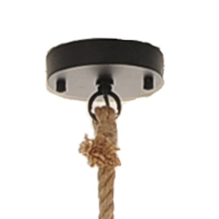 Beige and Black Iron and Rope Ceiling Light - Image 4