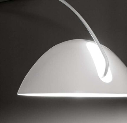 91" White Steel Arched With White Metal Shade - Image 4