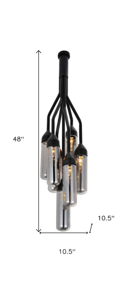 Shaded Empire Six Light Metal and Glass Flush Ceiling Light With Clear Shades - Image 6