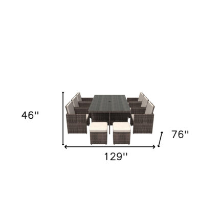11 Piece Clear and Gray Glass Dining Set - Image 9
