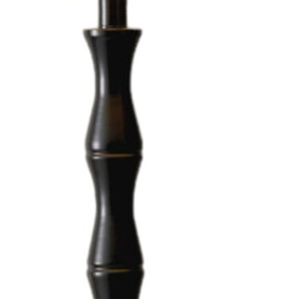 62" Brown And Black Floor Lamp With Beige Burlap Shade - Image 3