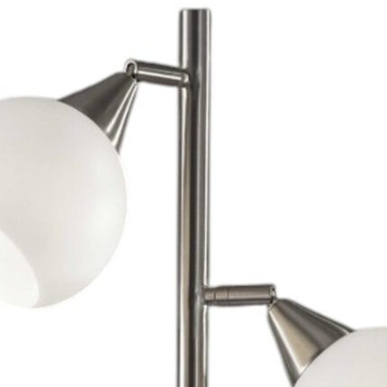 71" Silver Metal Floor Lamp With White Dome Shade - Image 7