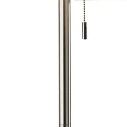 68" Silver Floor Lamp With White Fabric Drum Shade - Image 3
