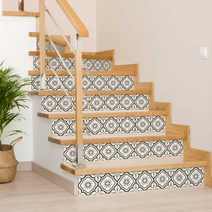 4" X 4" Black And White Mosaic Peel And Stick Removable Tiles - Image 3