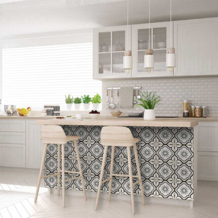 4" X 4" Black And White Mosaic Peel And Stick Removable Tiles - Image 7