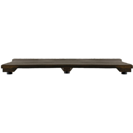 23" Dark Brown Teak Slat Non Slip Bath Mat - Image 3
