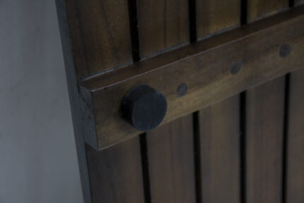 23" Dark Brown Teak Slat Non Slip Bath Mat - Image 7