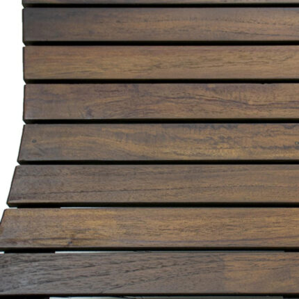23" Dark Brown Teak Slat Non Slip Bath Mat - Image 5