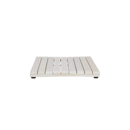 23" White Teak Slat Non Slip Bath Mat - Image 5