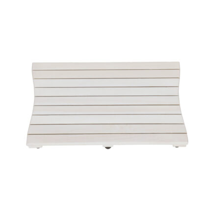 23" White Teak Slat Non Slip Bath Mat - Image 6