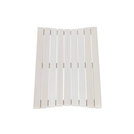 23" White Teak Slat Non Slip Bath Mat - Image 7