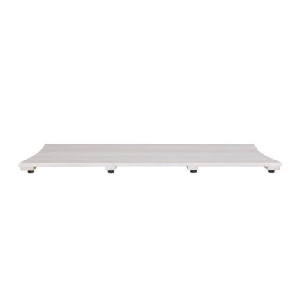 40" White Teak Slat Non Slip Bath Mat - Image 3