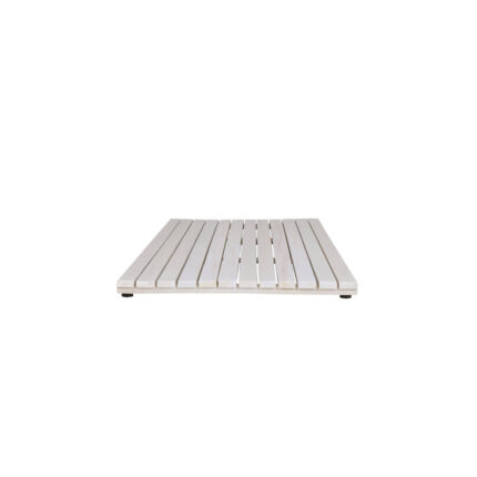 40" White Teak Slat Non Slip Bath Mat - Image 5