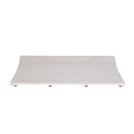 40" White Teak Slat Non Slip Bath Mat - Image 6