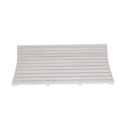 40" White Teak Slat Non Slip Bath Mat - Image 8