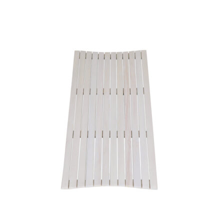 40" White Teak Slat Non Slip Bath Mat - Image 9