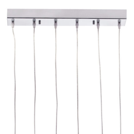 Silver Kitchen Island Six Light Metal LED Ceiling Light With Shades - Image 4
