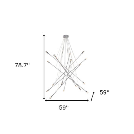 Silver Multi Light Metal Dimmable Chandelier - Image 10