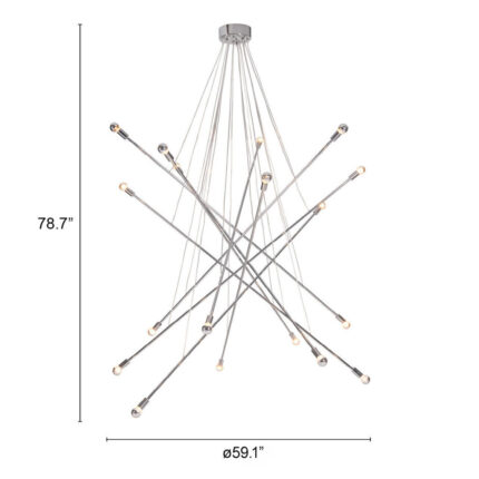 Silver Multi Light Metal Dimmable Chandelier - Image 11