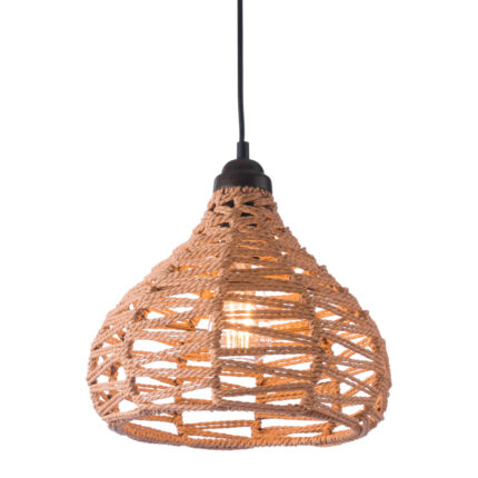 Natural Lantern Metal Dimmable Ceiling Light With Natural Shades - Image 4